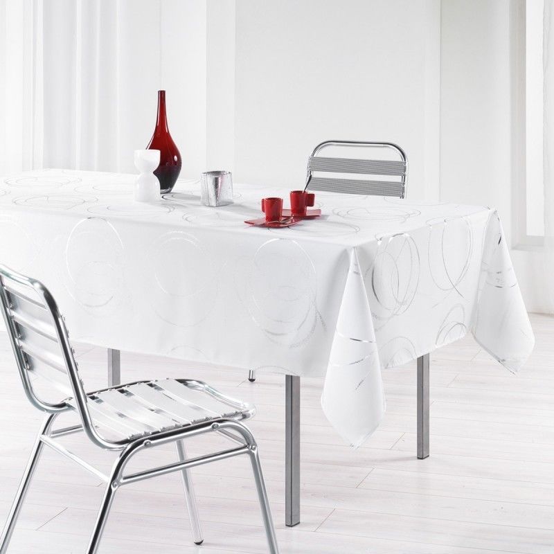 Paris Prix - Nappe Antitache bully 150x240cm Blanc