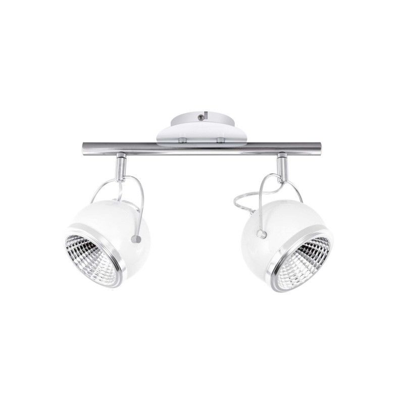 Applique A Double Spots Ball Sur Barre Fine Blanc / Satin / Jaune / Rouge / Noir