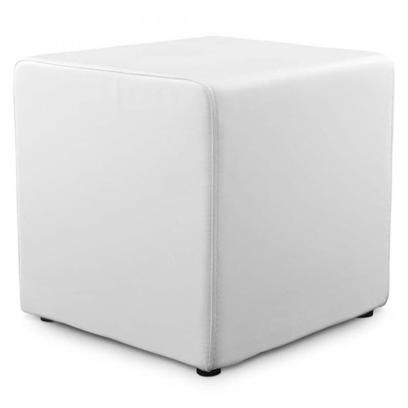 Kokoon Design Pouf Simili Blanc H. Assise 41 Cm Rembourre Blanc 41x41x41cm