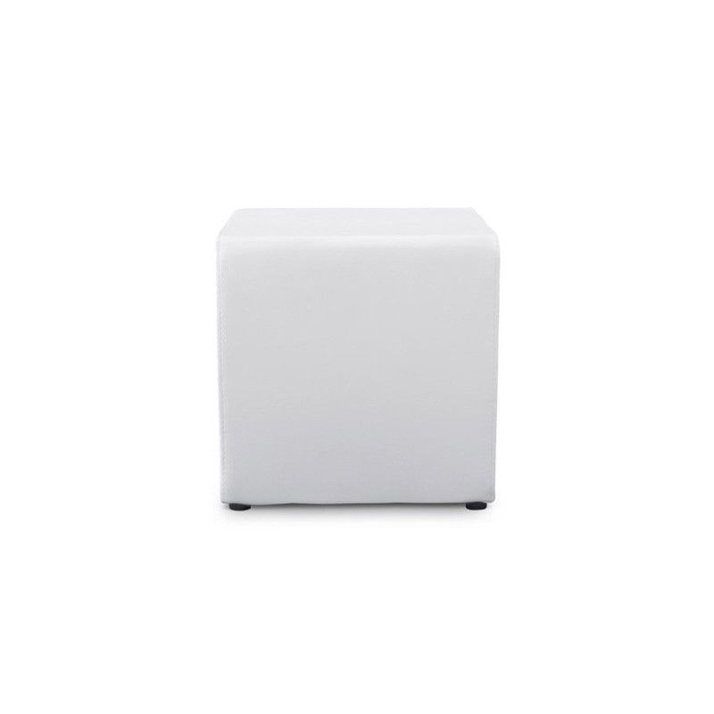 Kokoon Design Pouf Simili Blanc H. Assise 41 Cm Rembourre Blanc 41x41x41cm