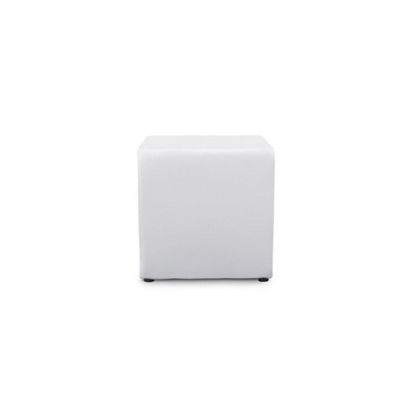 Kokoon Design Pouf Simili Blanc H. Assise 41 Cm Rembourre Blanc 41x41x41cm