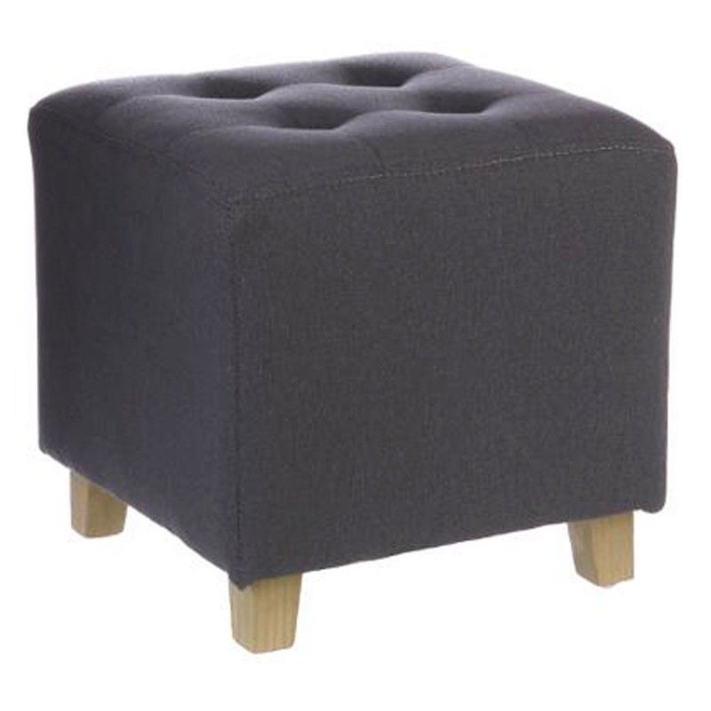 Pouf Leandre Atmosphera - 35x35x35 Cm, Tissu Beige Chiné, Pieds En Pin, Charge 110 Kg - 9