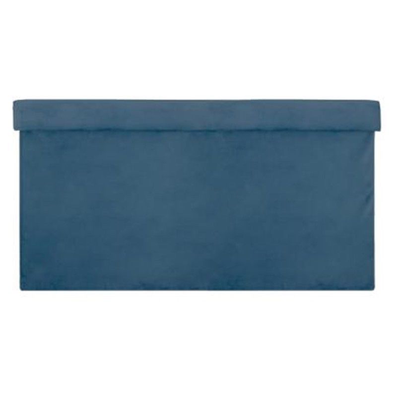 Pouf Pliant Double Tess Velours Bleu Atmosphera Createur Dinterieur