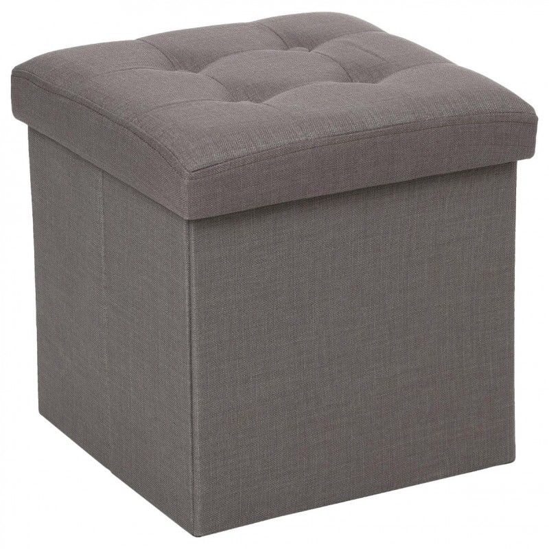 Pouf Pliant Lysandre Gris Atmosphera Createur Dinterieur