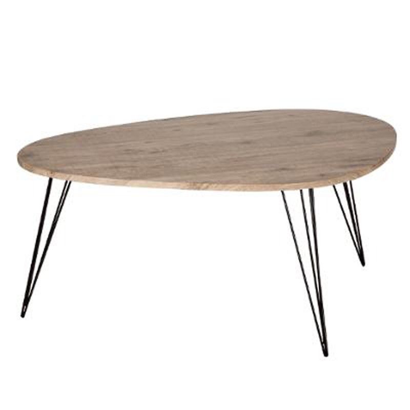 Table Basse - Atmosphera - Neile - Ovale - Aspect Bois - Noir