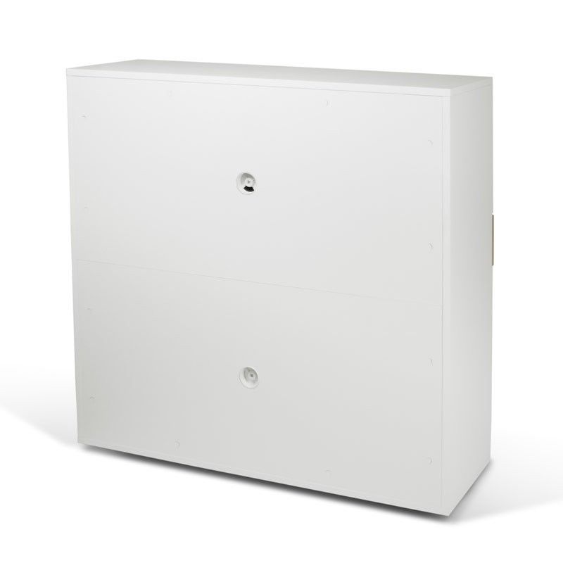 Temahome Bureau 1 Tiroir Effet Bois Blanc Et Chene Naturel Blanc 110x109x42cm