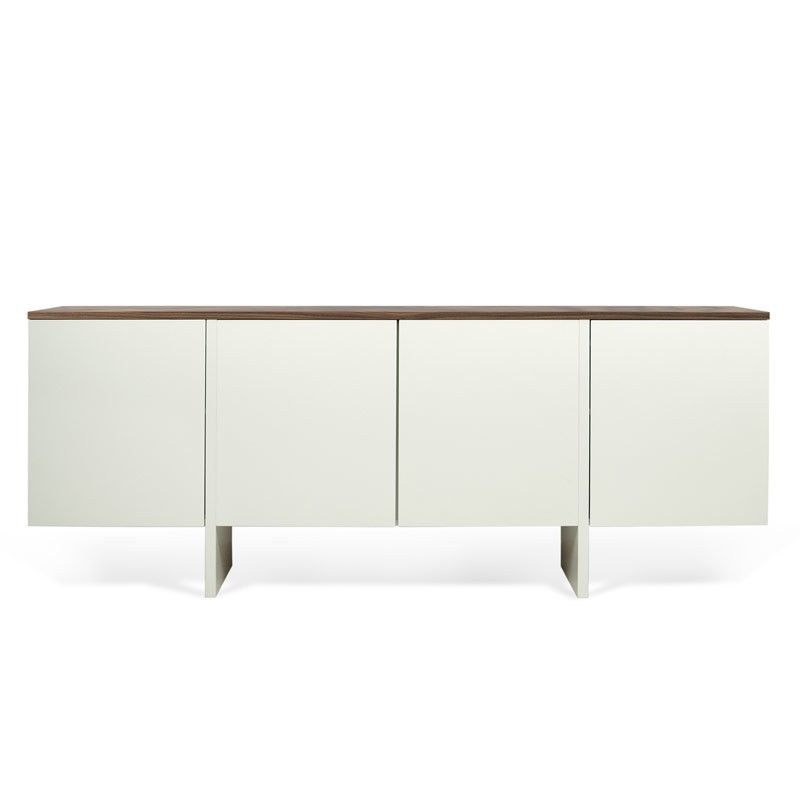 Temahome Buffet Noyer Et Blanc Laque H76