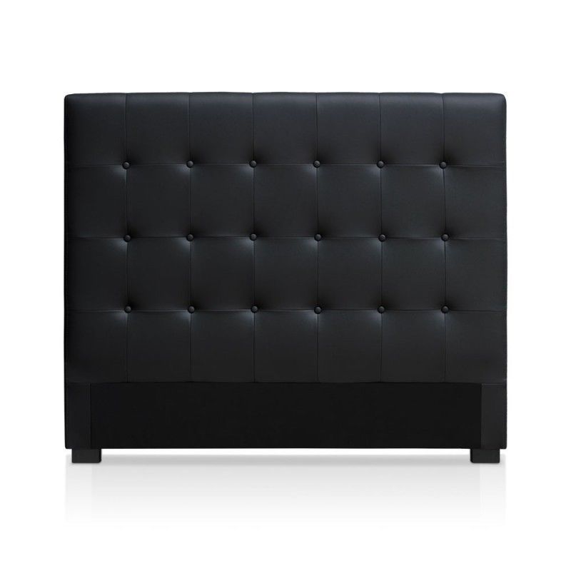Menzzo Tete De Lit Luxor 160cm Noir Simili Pu L160 X P8 X H120 Cm