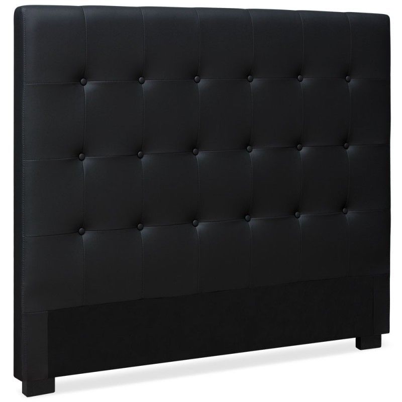 Menzzo Tete De Lit Luxor 160cm Noir Simili Pu L160 X P8 X H120 Cm