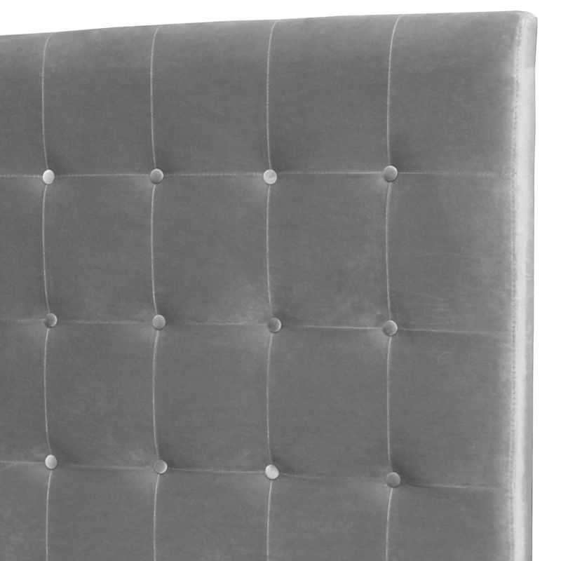 Menzzo Tete De Lit Luxor 180cm Velours Argent Velours L180 X P8 X H120 Cm