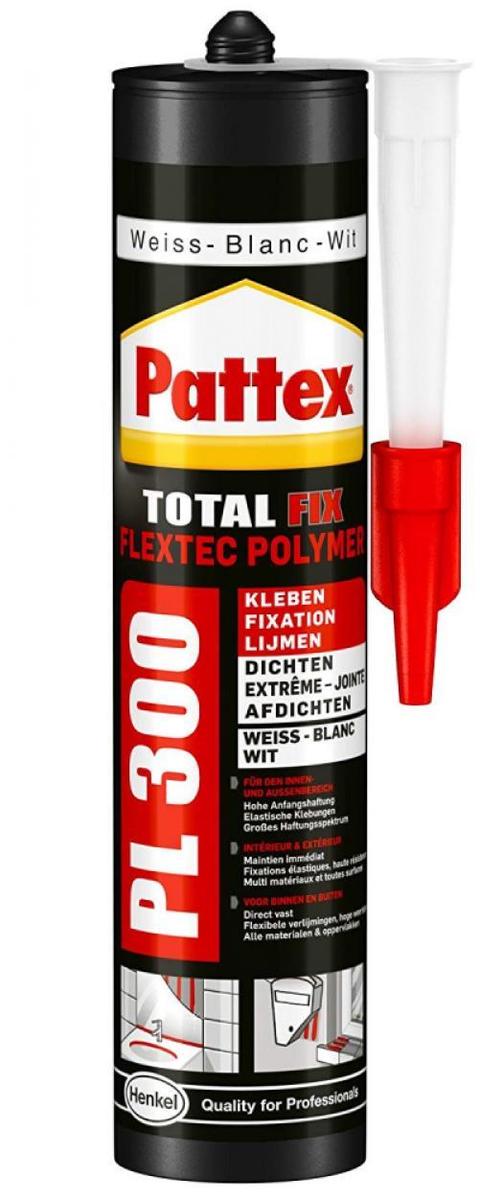 Mastic colle Pattex colle fixation pl300 blanc cart 410g blanc