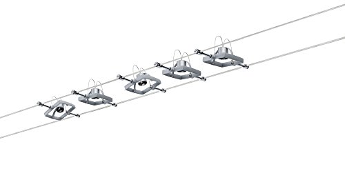 Spots Sur Cables - Paulmann - Mac 2 - 5 Spots Orientables - Chrome Mat - 10m De Cable