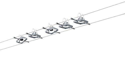 Spots Sur Cables - Paulmann - Mac 2 - 5 Spots Orientables - Chrome Mat - 10m De Cable