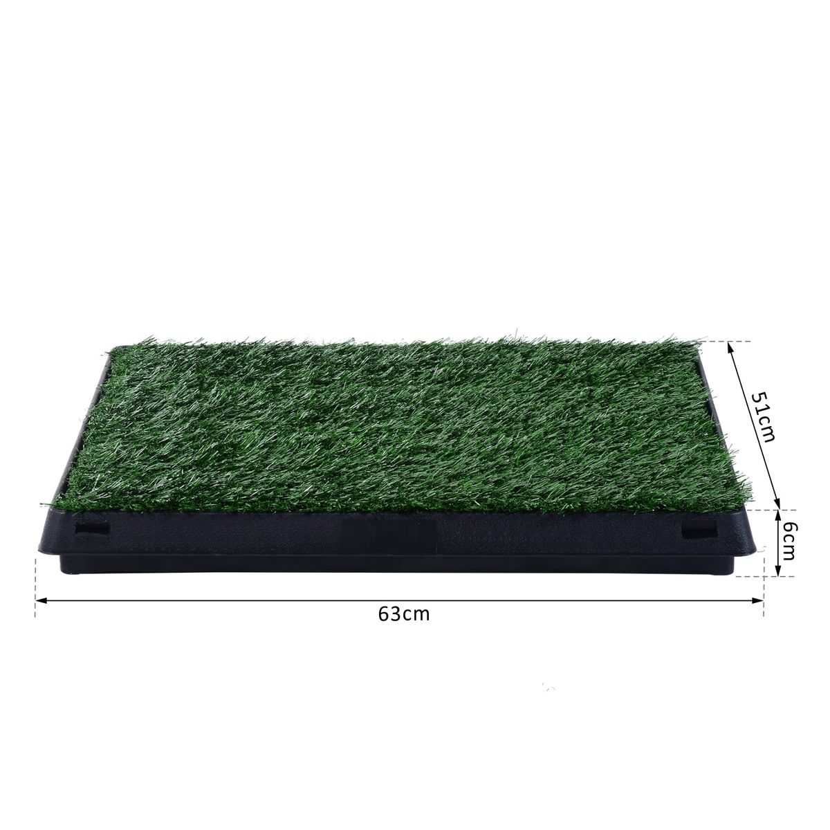 Bacs A Litieres - Pawhut - Pour Chiens Gazon Synthetique Toilettes Portables Tiroir Dejection - Plastique - 63x51x6cm - Noir Vert