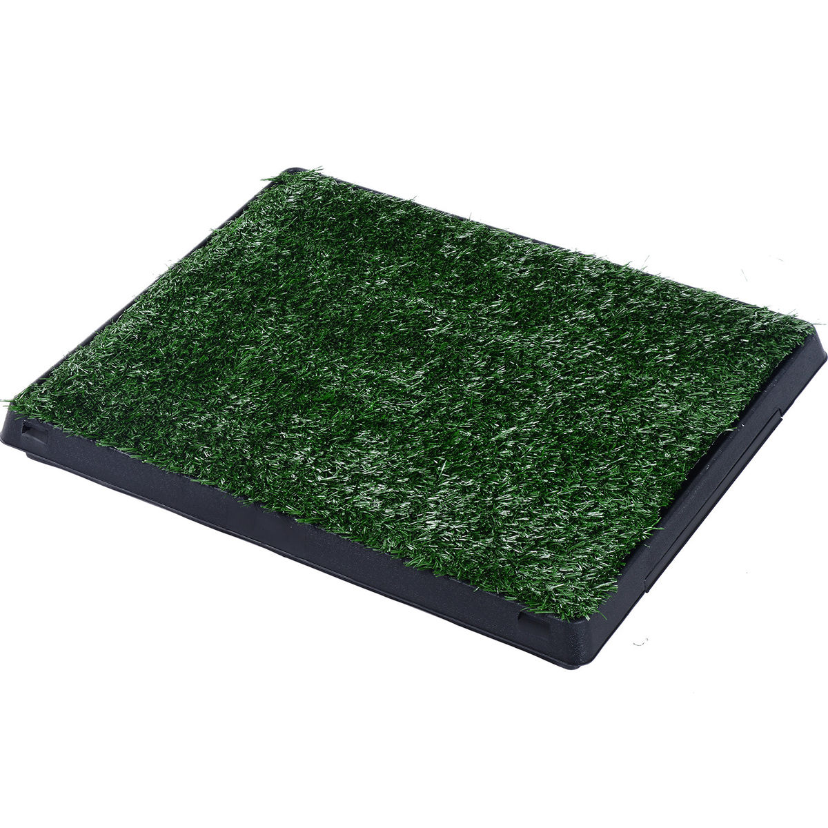 Bacs A Litieres - Pawhut - Pour Chiens Gazon Synthetique Toilettes Portables Tiroir Dejection - Plastique - 63x51x6cm - Noir Vert