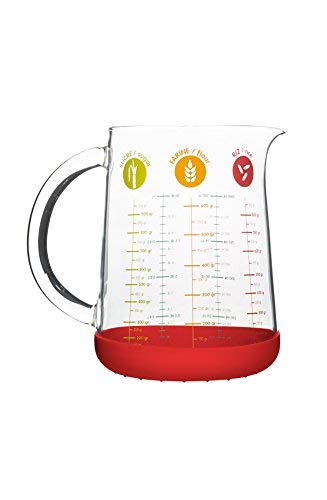 Pichet mesureur en verre et silicone 1 L Pebbly