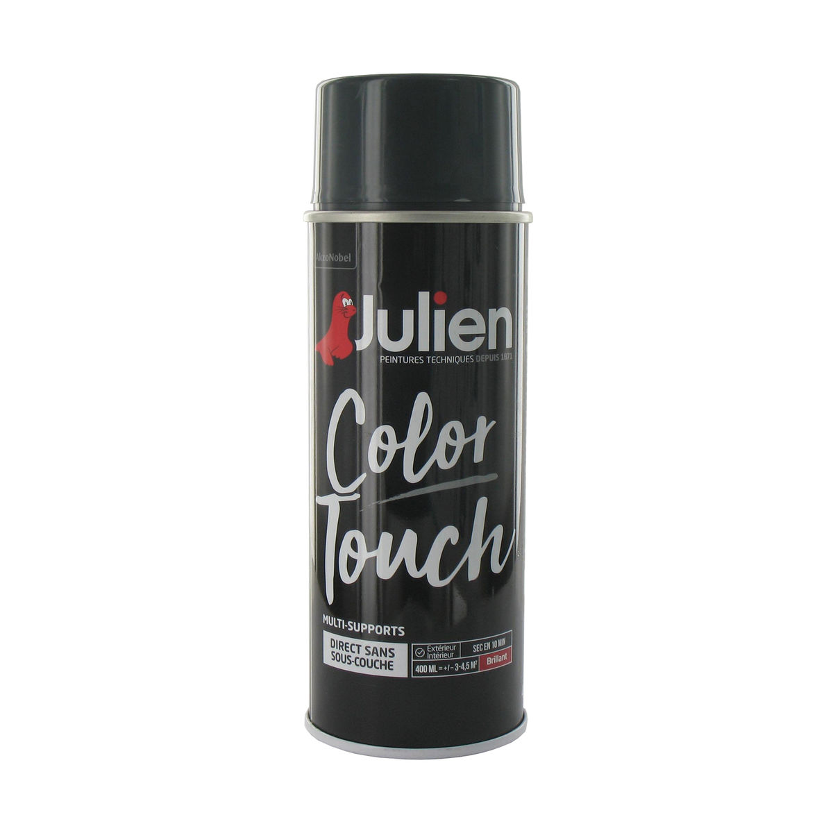 Peinture Aerosol Julien Color Touch Brillant - Gris Anthracite - 400 Ml