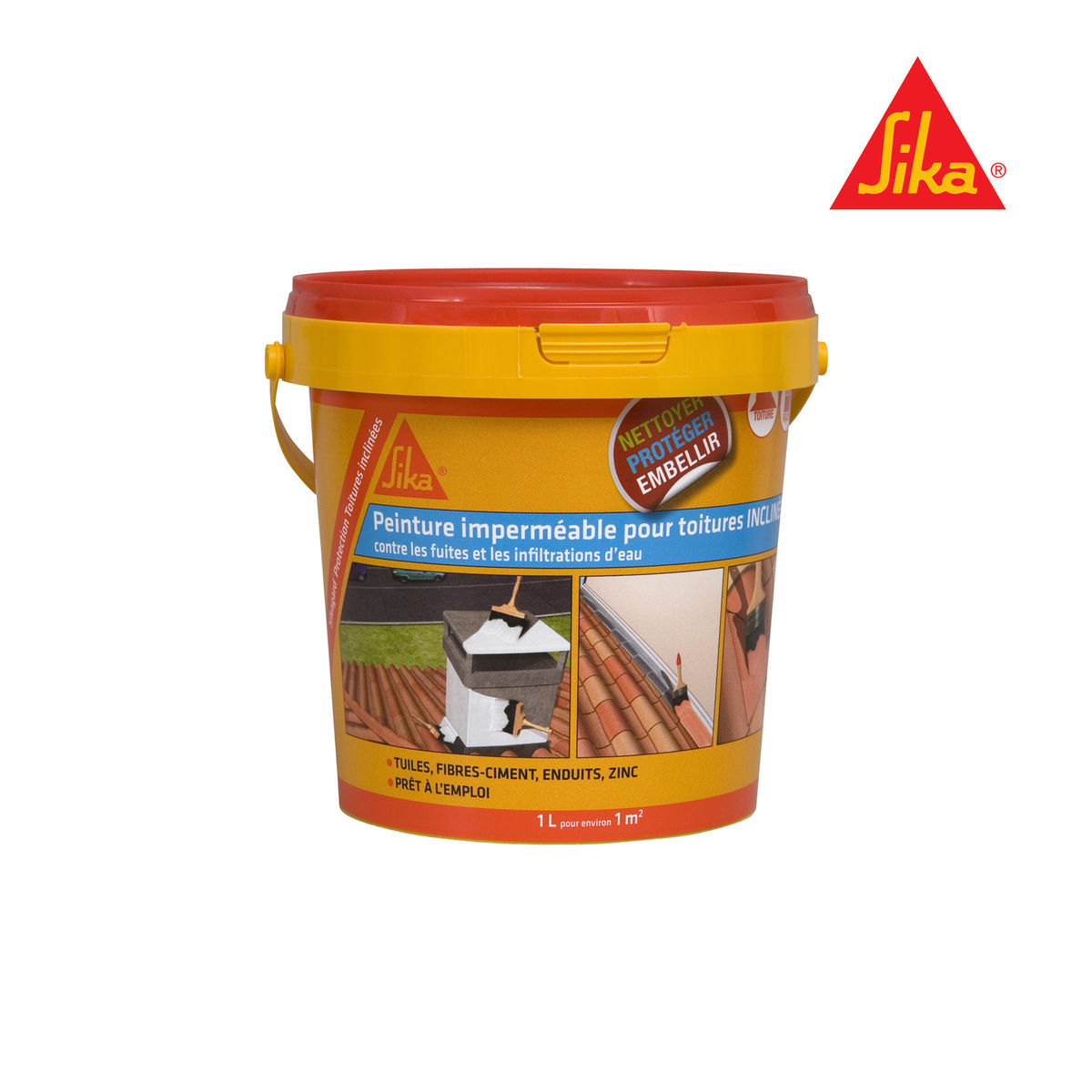 Peinture De Protection Sika Sikagard Protection Toiture Inclinee Terre Cuite 1l