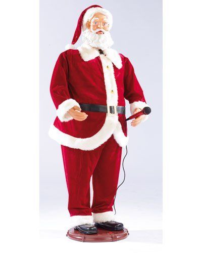 Pere Noel geant avec fonction karaoke -150 cm