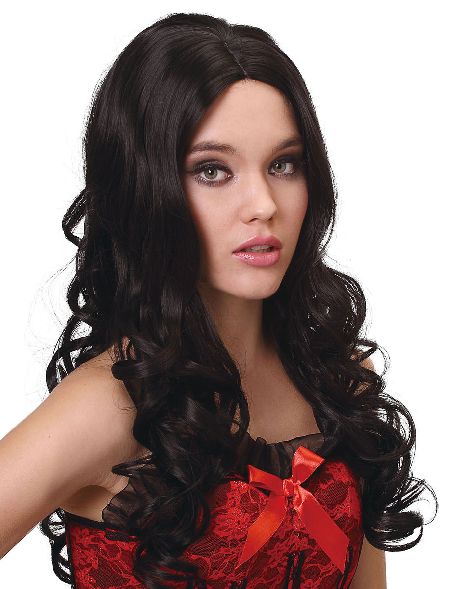 Perruque luxe noire longue bouclee femme - 251g Taille Unique