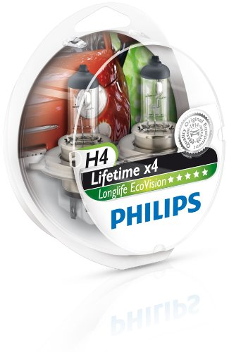 2 Ampoules Philips H4 Longlife Ecovision 5560w