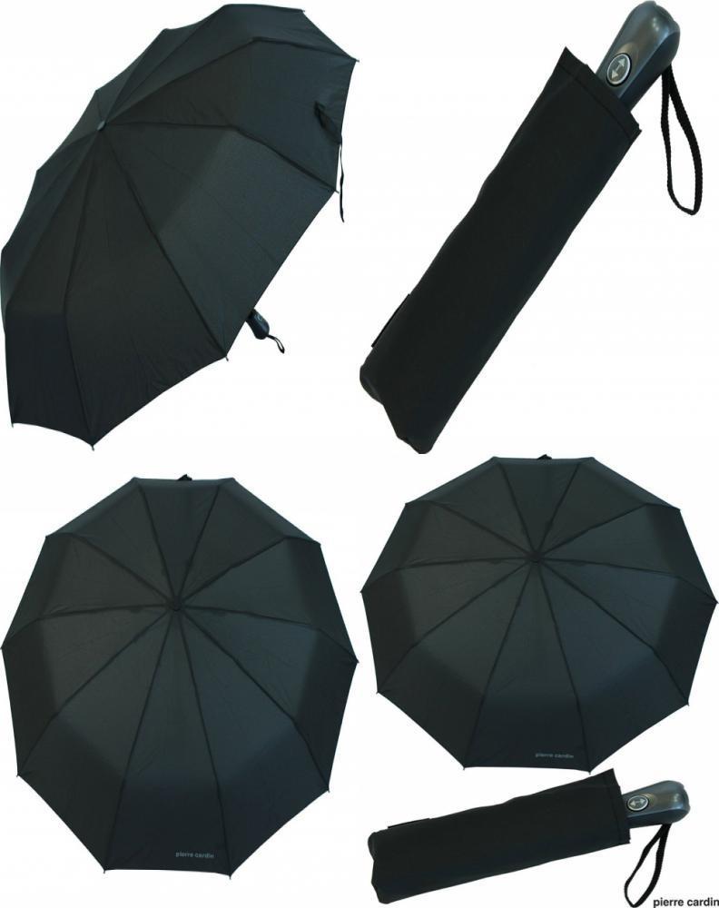 Parapluie pliant noir poignee ronce de noyer Pierre Cardin automatique