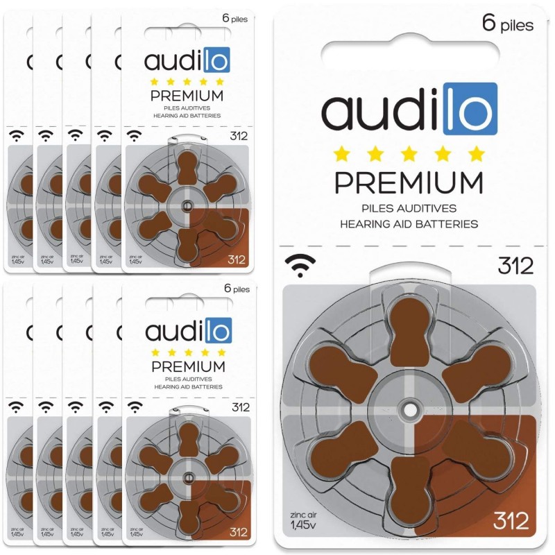 audilo Hearing Aid Batteries 312 (PR41) | for Mercury Free Hearing aid Air and 