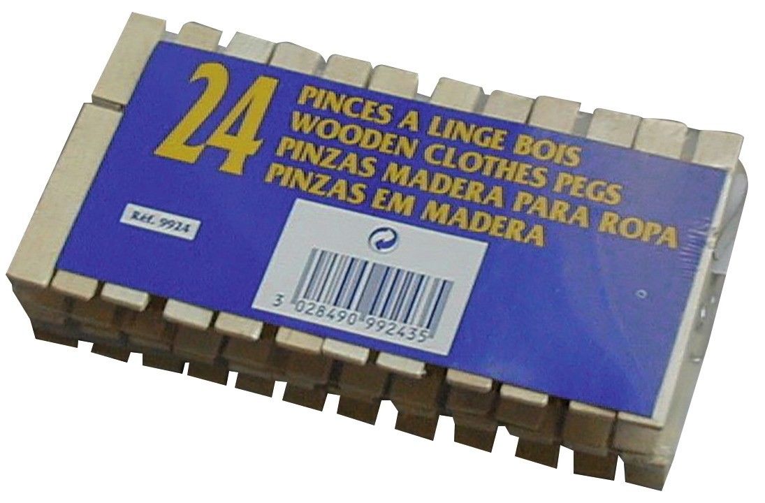 144 PINCES A LINGE  EN BOIS LAGUELLE RESSORT METAL