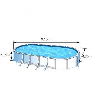 Piscine Acier Gre Atlantis Ovale Dimension - 9,15 X 4,70 X H1,32m