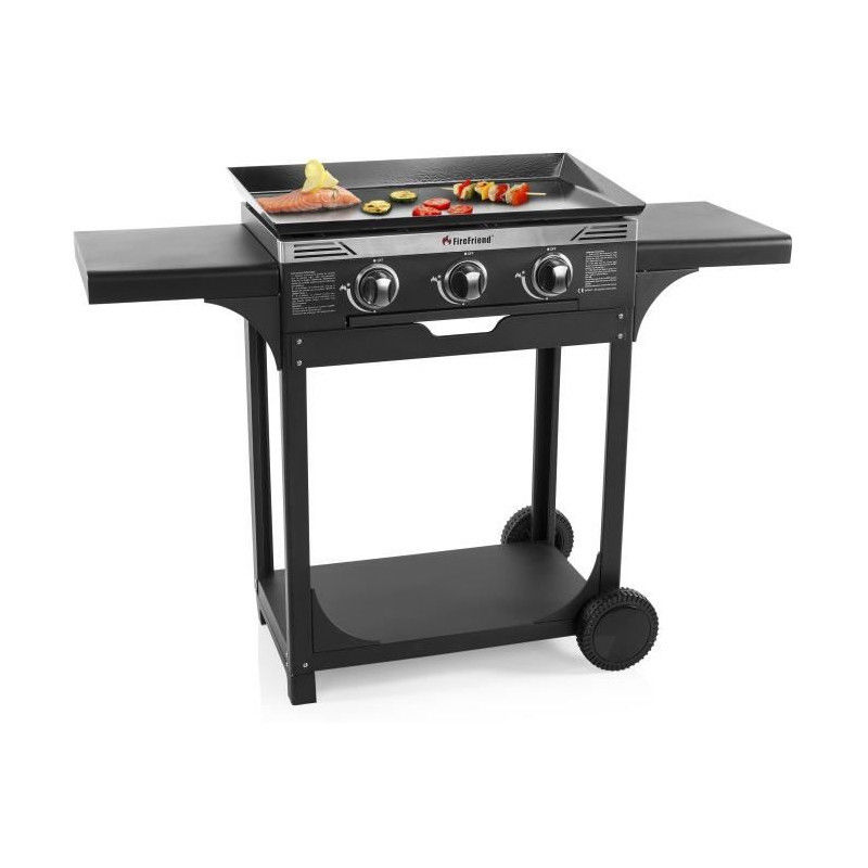 Plancha Gaz 3 Feux Sur Chariot