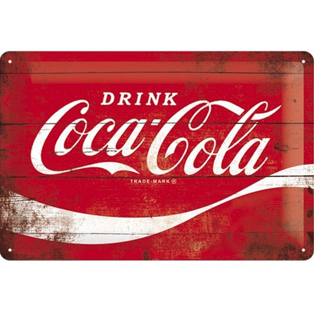 Plaque metal Coca-Cola rouge
