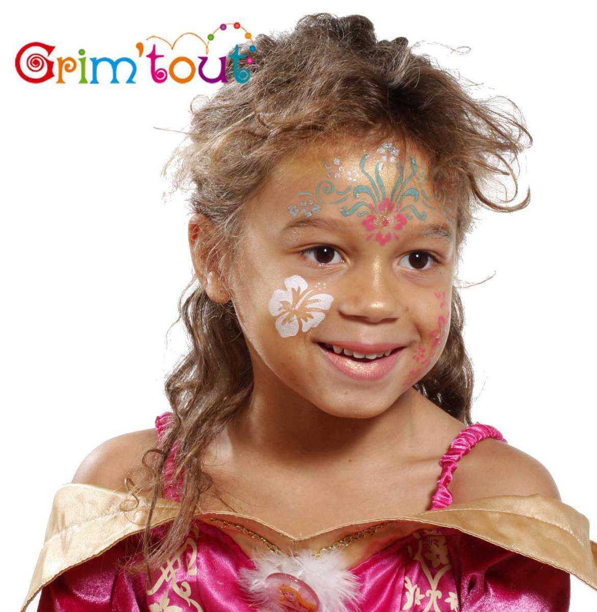 Pochoir De Maquillage Grim'tout - Fleurs - Marque Grim Tout - Pour Enfant - Utilisation Interieur