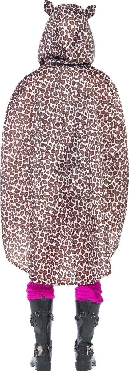 Poncho Leopard Adulte - Impermeable Et Leger - Blanc, Caramel Et Marron Fonce