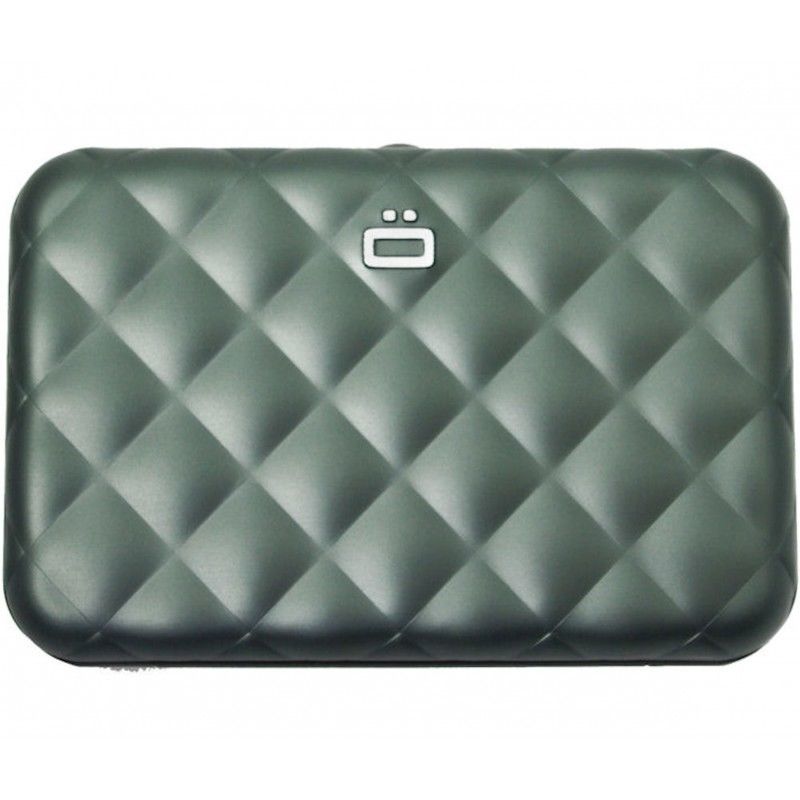Porte Carte Aluminium Platinium, Quilted Button, Ogon Designs
