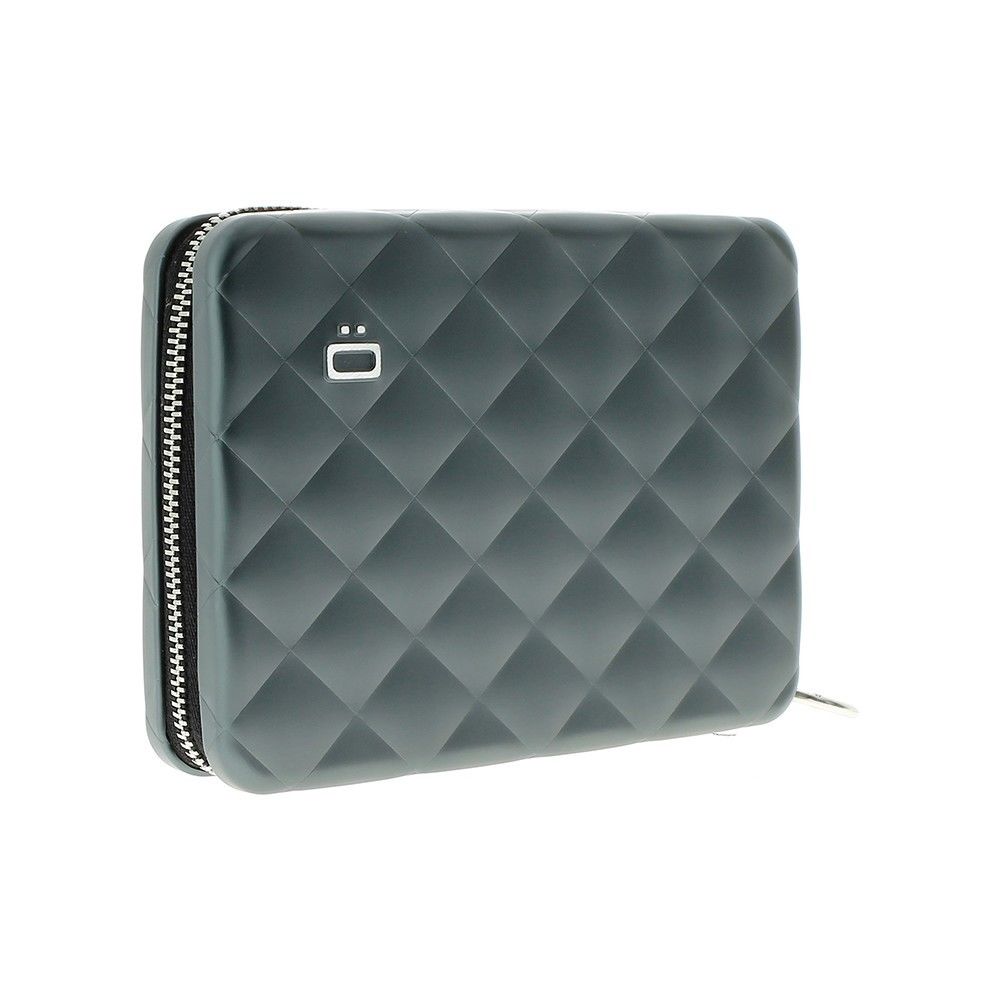 Portefeuille Compagnon Passeport Ogon Smart Wallets - Qp-platinium - Aluminium Matelasse - Gris