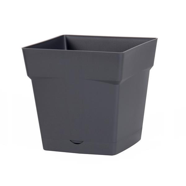 Eda Pot De Fleur Carre Toscane 174 X 174 X H 174 Cm 34 L Gris Anthracite