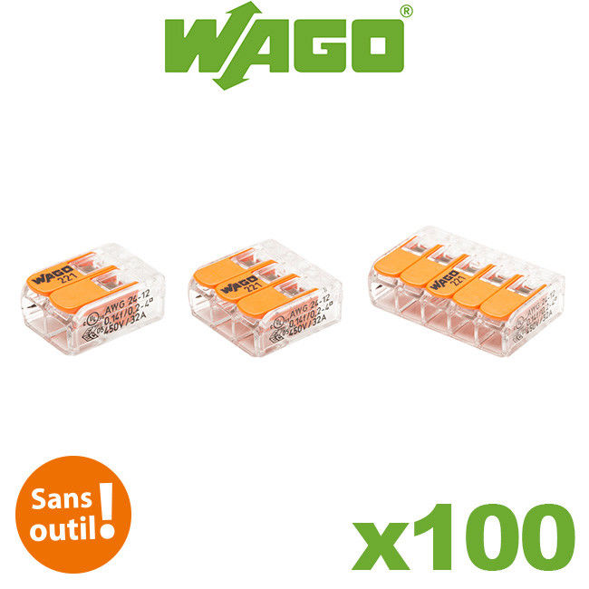 Pot Panache De 100 Bornes De Connexion Automatique 2 3 Et 5 Entrees S221