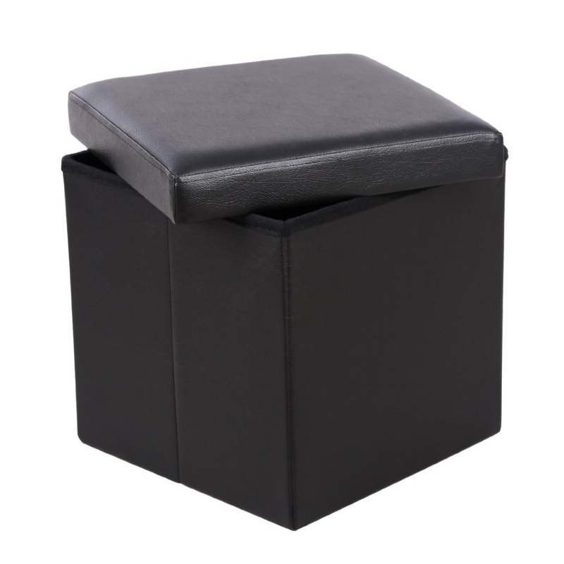 Pouf Pliant Noir Atmosphera Createur Dinterieur