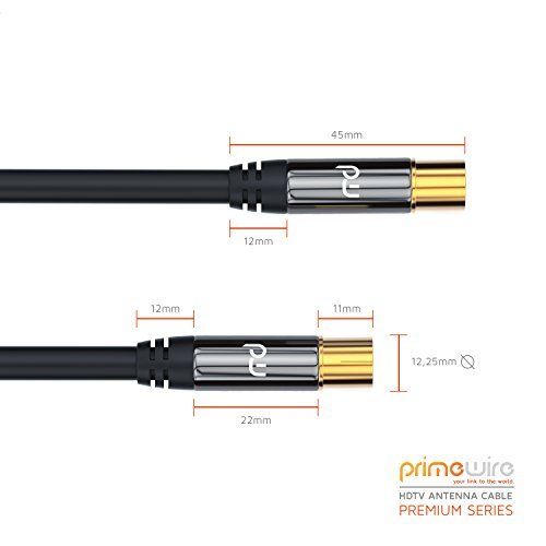 Premium Cable Antenne Coaxial Hd Tv Full Hd Blindage 135 Db Resistance 75 Ohm Or