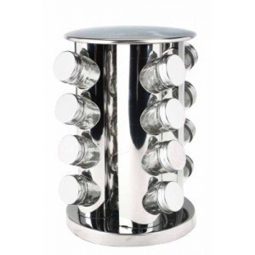 5five - Support Rotatif Inox 16 Pots A Epices