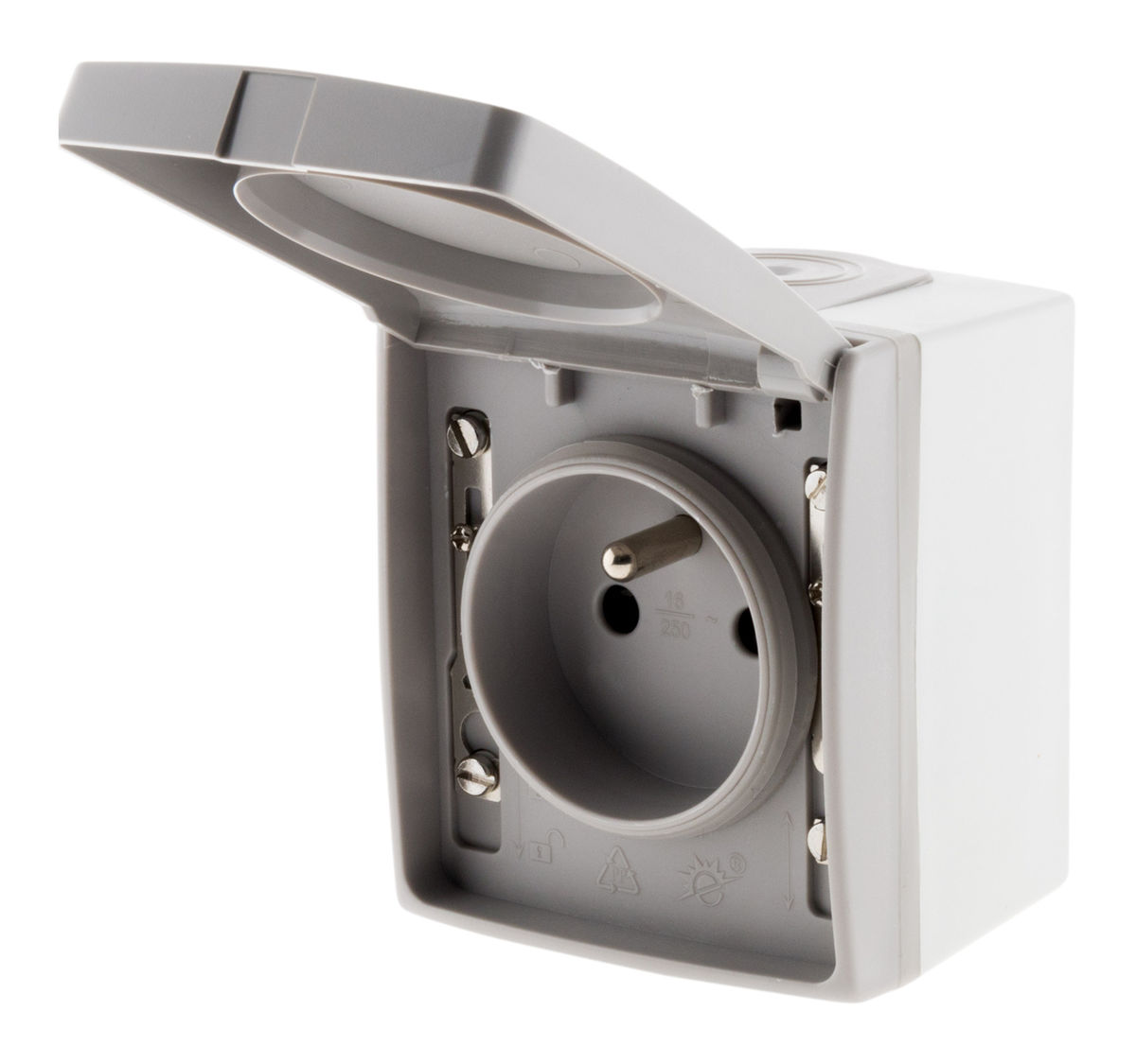 Prise 16a 2p+t Etanche Ip55 - Gris - Orok - Zenitech