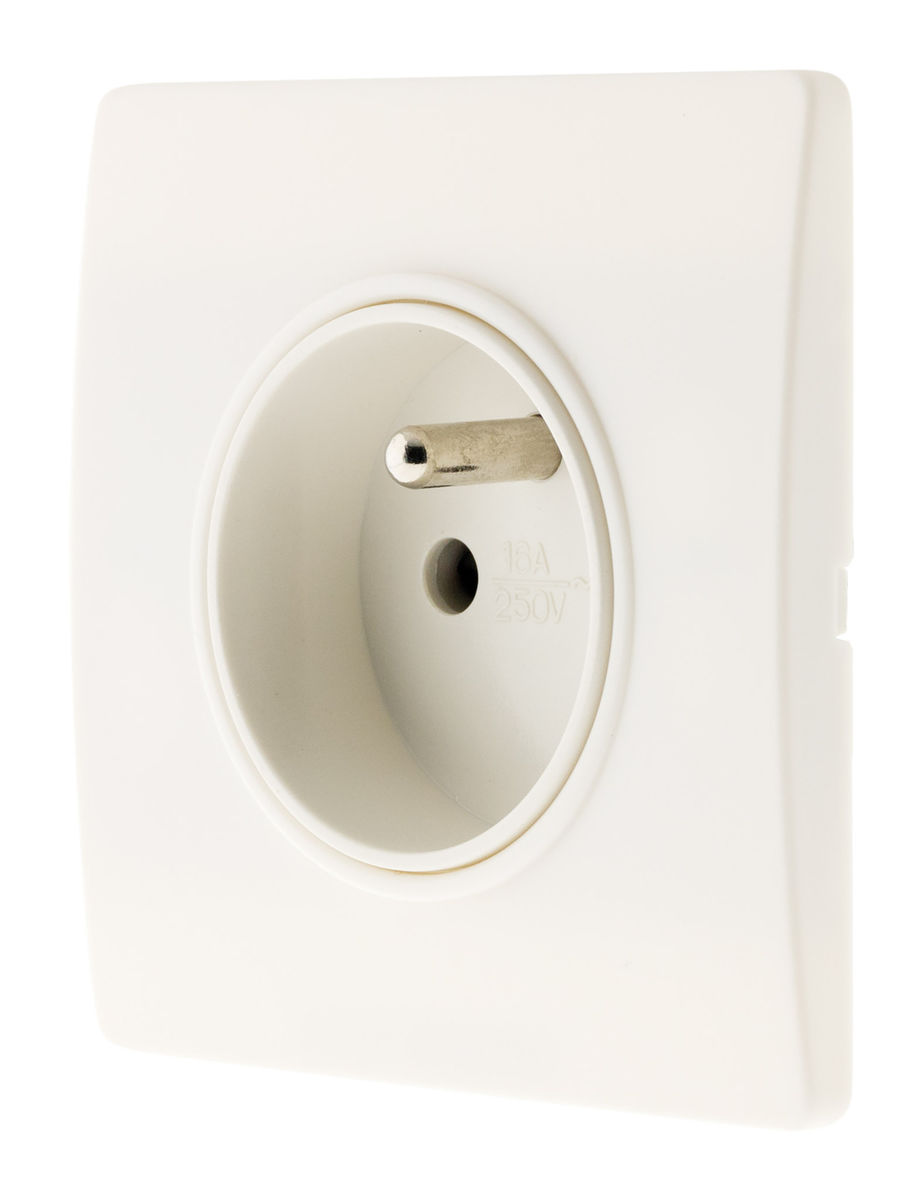 Prise 2p+t 16a Borne Auto + Griffes Diwone Blanc
