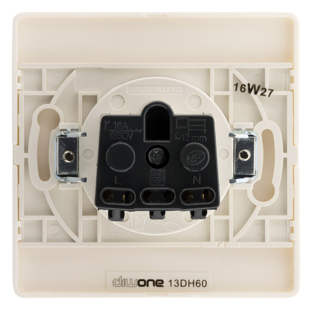 Prise 2p+t 16a Borne Auto + Griffes Diwone Blanc
