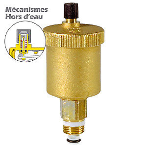 Purgeur automatique laiton R2 avec clapet d'isolement-Male 3/8