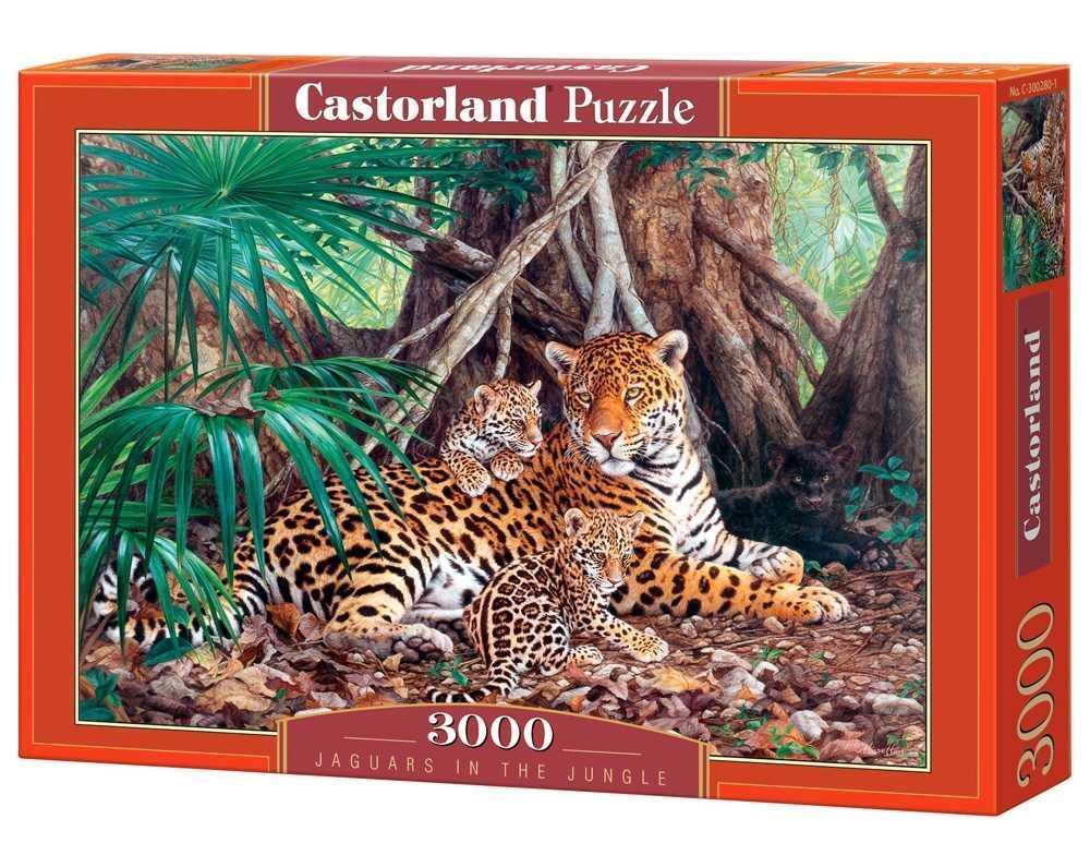 Puzzle 3000 Pieces Jaguars Dans La Foret Castorland Animaux Adulte Interieur