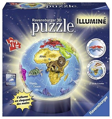 Ravensburger - 12184 - Puzzle 3d - Globe Illumine - 72