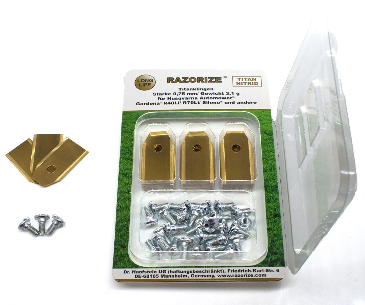 Razorize® 30 Lames De Rechange En Titane Pour Le Robot Tondeuse De Jardin Garden