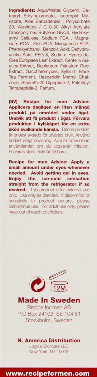 Recipe For Men Anti Cerne Et Anti Poches