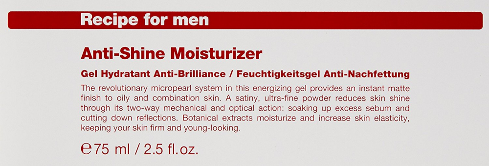 Recipe For Men Recette Pour Men - Anti-shine Moisturiser 75ml