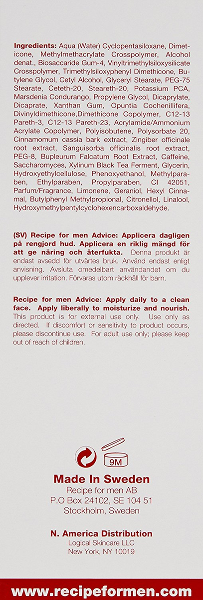 Recipe For Men Hydratant Matifiant